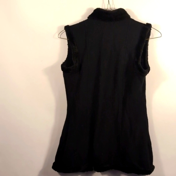 Revu Womens Boho Long Black 100% Wool Crochet Trim Vest Size Small - Picture 10 of 10